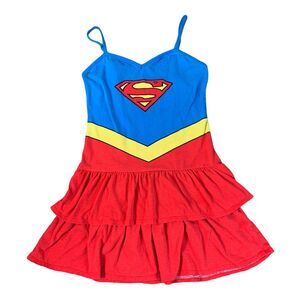 DC Comics Supergirl Youth Girls Sleepwear Tank Dress Size Small Superman
